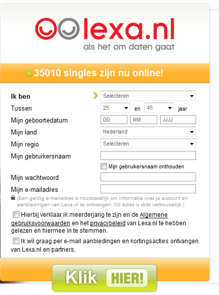 lexa.nl registratie stap